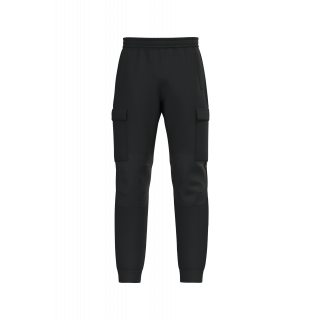 Pantalon molleton cargo écoresponsable homme WK710 - Black personnalisable - Vue de face