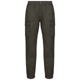 Pantalon cargo unisexe avec bas élastiqué WK711 - Dark Khaki personnalisable - Vue de face