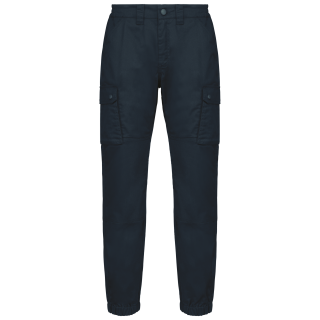 Pantalon cargo unisexe avec bas élastiqué WK711 - Navy personnalisable - Vue de face
