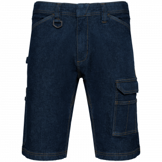 Bermuda denim multipoches homme WK715 - Blue Rinse personnalisable - Vue de face