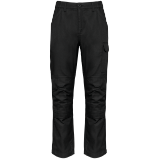 Pantalon de travail multipoches homme WK740 - Black personnalisable - Vue de face