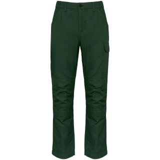 Pantalon de travail multipoches homme WK740 - Forest Green personnalisable - Vue de face