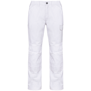 Pantalon de travail multipoches homme WK740 - White personnalisable - Vue de face