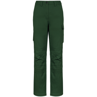 Pantalon de travail multipoches femme WK741 - Forest Green personnalisable - Vue de face