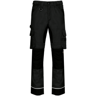 Pantalon de travail performance recyclé homme WK743 - Black personnalisable - Vue de face