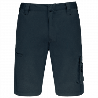 Bermuda de travail multipoches WK763 - Navy personnalisable - Vue de face