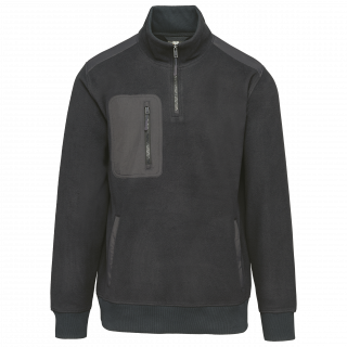 Polaire écoresponsable col zippé unisexe WK905 - Dark Grey personnalisable - Vue de face
