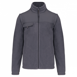 Veste polaire manches amovibles homme WK9105 - Convoy Grey personnalisable - Vue de face