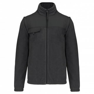 Veste polaire manches amovibles homme WK9105 - Dark Grey personnalisable - Vue de face