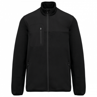 Veste recyclée en polytricot homme WK9108 - Black personnalisable - Vue de face