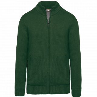 Cardigan doublé polaire homme WK959 - Forest Green personnalisable - Vue de face