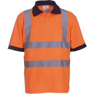 Polo manches courtes haute visibilité YHVJ210 - Hi Vis Orange personnalisable - Vue de face