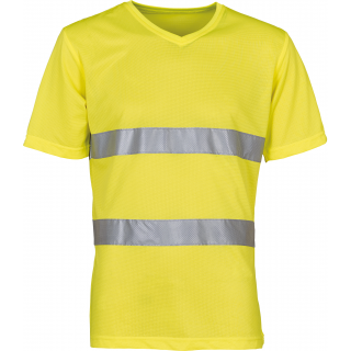 T-shirt col V haute visibilité Top Cool YHVJ910 - Hi Vis Yellow personnalisable - Vue de face