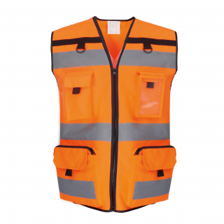 Gilet haute visibilité rip stop YHVW108 - Hi Vis Orange personnalisable - Vue de face