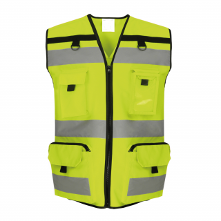 Gilet haute visibilité rip stop YHVW108 - Hi Vis Yellow personnalisable - Vue de face