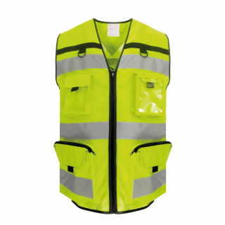 Gilet haute visibilité rip stop YHVW108 - Hi Vis Yellow Mesh personnalisable - Vue de face