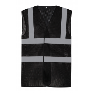 Gilet haute visibilité à maille ajourée recyclée Black