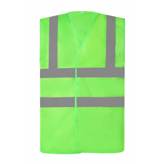 Gilet haute visibilité à maille ajourée recyclée YHVW120 - Lime personnalisable - Vue de face