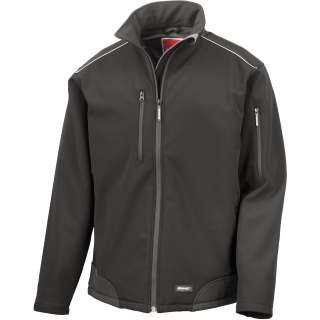 Veste de travail softshell Ripstop avec Cordura® R124 - Black personnalisable - Vue de face