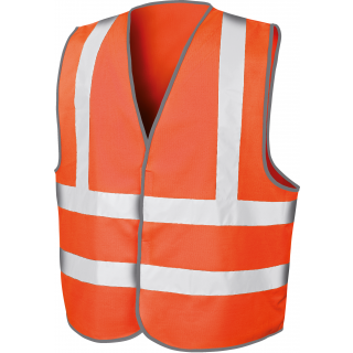 Gilet de sécurité High Viz Motorway R201X - Fluorescent Orange personnalisable - Vue de face