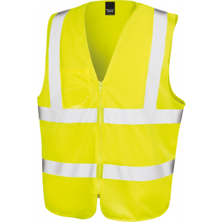 Gilet de sécurité zippé R202X - Fluorescent Yellow personnalisable - Vue de face