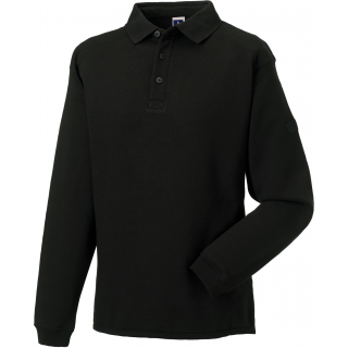 Sweat-shirt Heavy Duty col polo RU012M - Black personnalisable - Vue de face