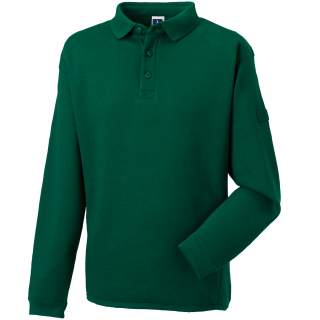 Sweat-shirt Heavy Duty col polo RU012M - Bottle Green personnalisable - Vue de face