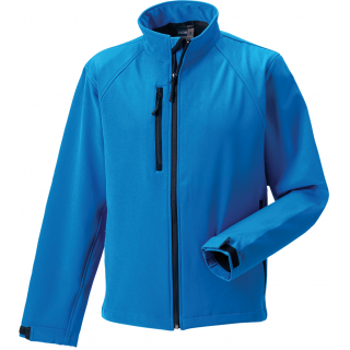 Veste softshell homme RU140M - Azur Blue personnalisable - Vue de face