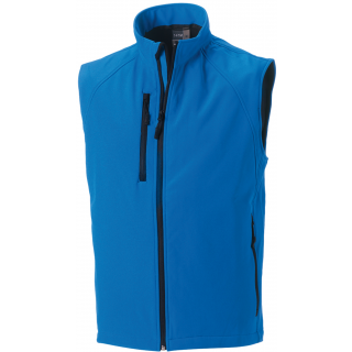 Bodywarmer softshell homme RU141M - Azur Blue personnalisable - Vue de face
