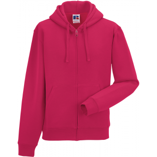 Sweat-shirt zippé capuche Authentic homme RU266M - Fuchsia personnalisable - Vue de face