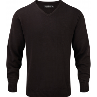 Pullover homme col v RU710M - Black personnalisable - Vue de face
