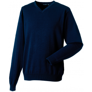 Pullover homme col v RU710M - French Navy personnalisable - Vue de face