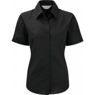 Chemise femme manches courtes Oxford RU933F - Black personnalisable - Vue de face