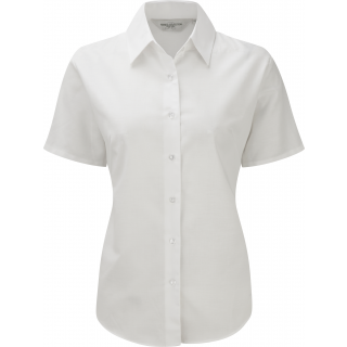 Chemise femme manches courtes Oxford RU933F - White personnalisable - Vue de face