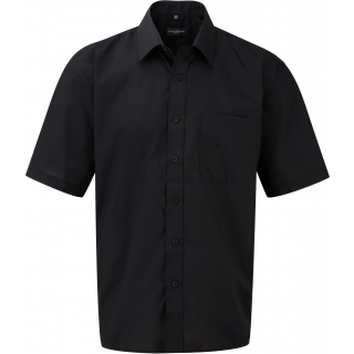 Chemise homme popeline polycoton manches courtes RU935M - Black personnalisable - Vue de face