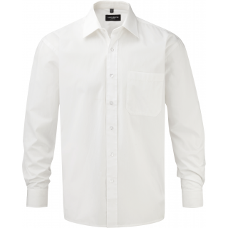 Chemise homme popeline pur coton manches longues RU936M - White personnalisable - Vue de face