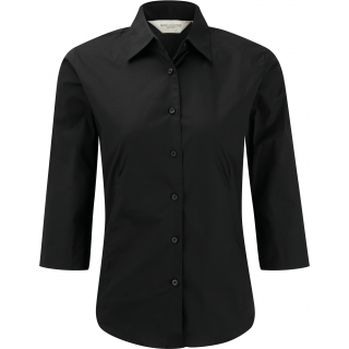 Chemise fittée femme manches 3/4 RU946F - Black personnalisable - Vue de face