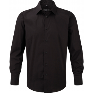 Chemise fittée homme manches longues RU946M - Black personnalisable - Vue de face
