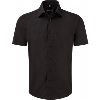 Chemise fittée homme manches courtes RU947M - Black personnalisable - Vue de face