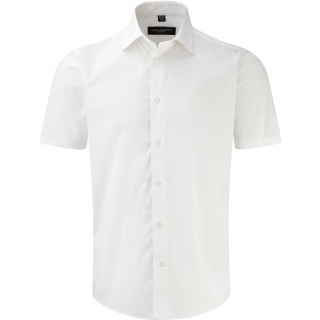 Chemise fittée homme manches courtes RU947M - White personnalisable - Vue de face