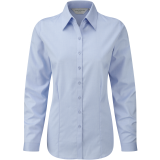 Chemise femme manche longues à chevrons RU962F - Light Blue personnalisable - Vue de face