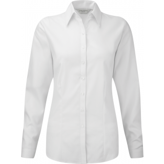 Chemise femme manche longues à chevrons RU962F - White personnalisable - Vue de face