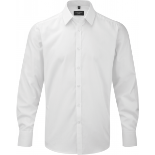 Chemise homme manche longues à chevrons RU962M - White personnalisable - Vue de face