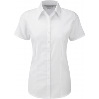 Chemise femme manche courtes à chevrons RU963F - White personnalisable - Vue de face