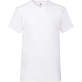 T-shirt homme col v Valueweight (61-066-0) SC22V - White personnalisable - Vue de face