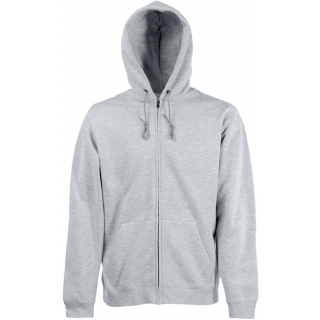 Sweat-shirt homme zippé capuche Premium (62-034-0) SC361C - Heather Grey personnalisable - Vue de face