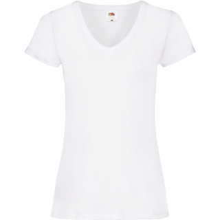 T-shirt femme col v Valueweight (61-398-0) SC61398 - White personnalisable - Vue de face