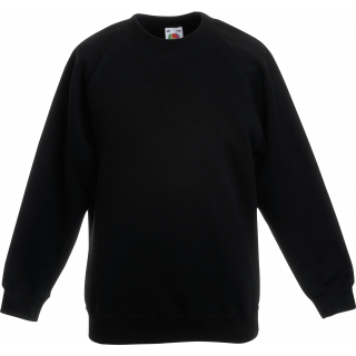Sweat-shirt enfant manches raglan (62-039-0) SC62039 - Black personnalisable - Vue de face