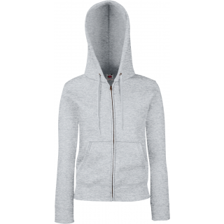 Sweat-shirt femme zippé capuche Premium (62-118-0) SC62118 - Heather Grey personnalisable - Vue de face