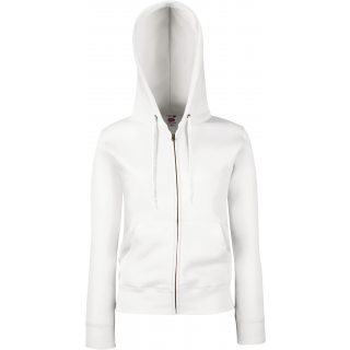 Sweat-shirt femme zippé capuche Premium (62-118-0) SC62118 - White personnalisable - Vue de face